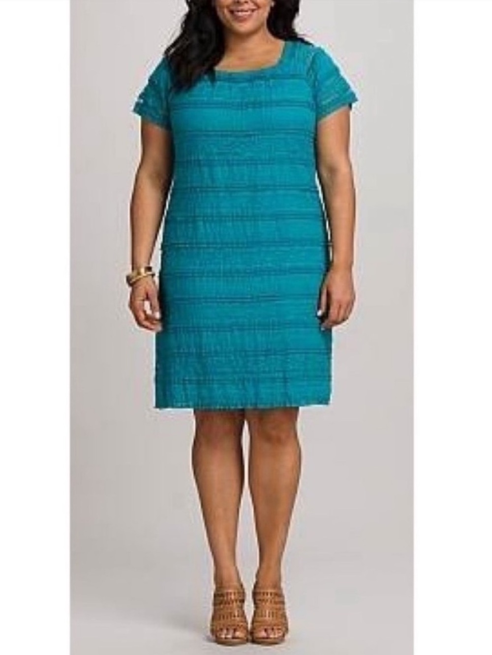 Dress Barn Teal Lace Shift Dress. 16. NWT.